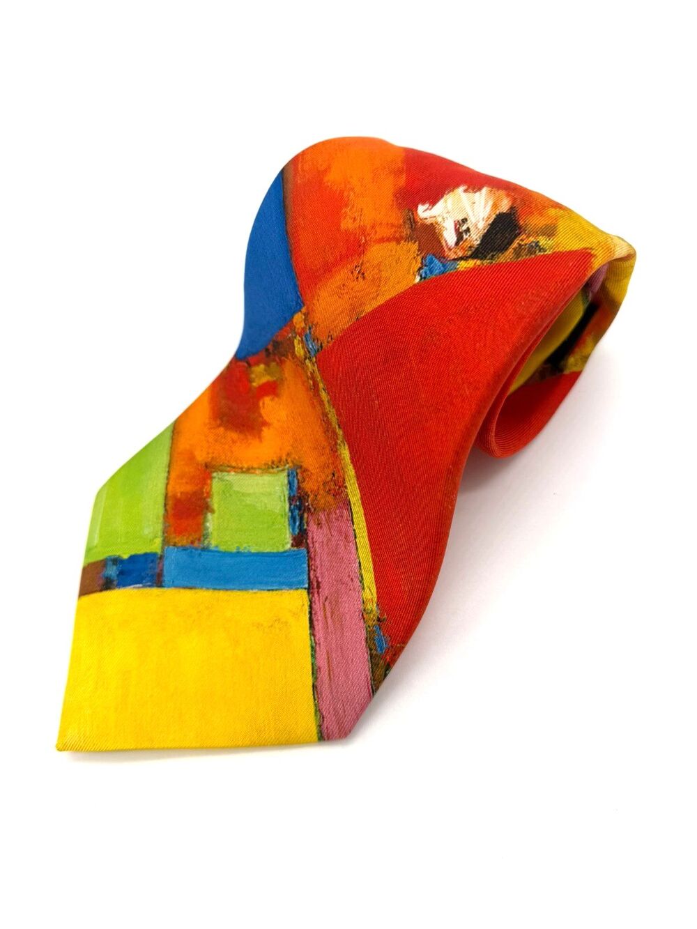 Art Institute of Chicago Abstract Silk Tie Made in Italy Vibrant Multi-Color